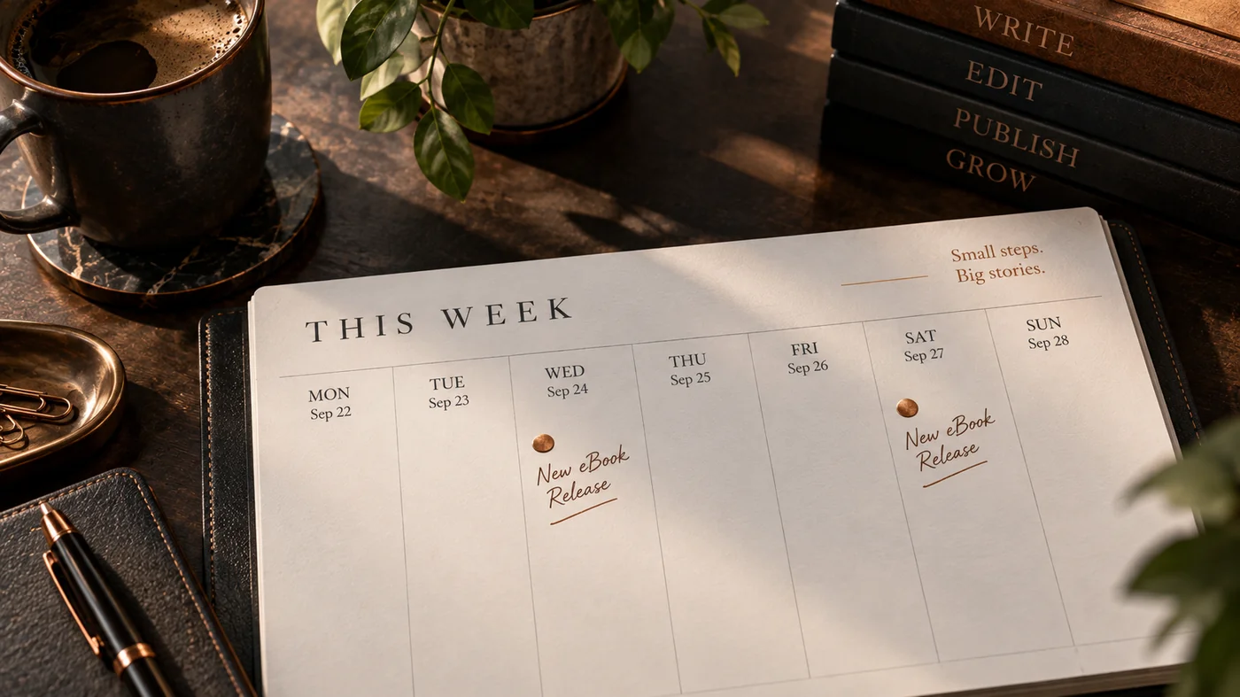 A week with two new-title slots, matching the KDP creation cap.